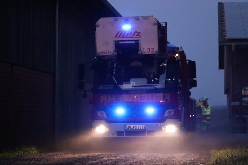 Übung: Unklare Rauchentwicklung auf dem Hof